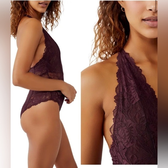 Free People | Everyday Lace Bodysuit - plum jam XS - Picture 1 of 4